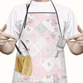 thumbnail image 2 of Pioneer Flower Floral Print Pattern Cotton Linen Apron with Pockets, Waterproof Adjustable, 33x27 Inch for Kitchen, Gardening, BBQ, Salon, 2 of 6