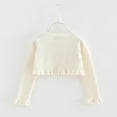 thumbnail image 4 of GYRATEDREAM Kids Girls Cardigan Sweaters Toddler Long Sleeve Cable Knitted Cropped Sweater Button Closure Tops for 1-8Y White, 4 of 8