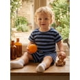 thumbnail image 5 of BemeyourBBs Toddler Baby Boy Girl Baby Summer Clothes Infant Baby Boy Girl 2 Piece Outfit Adorable Striped Short Sleeve T Shirt Tops with Shorts Set Homewear Loungwear, 5 of 9