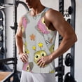 thumbnail image 5 of Gukieu Cartoon Owls Print Men's Quick Dry Fitness Vest, Round Neck Sleeveless Fitness Bodybuilding Top-4X-Large, 5 of 7