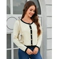thumbnail image 4 of Yesfashion Women's Knit Cardigan Crewneck  Metal Button Long Sleeve Lightweight Sweater Cardigans, 4 of 8