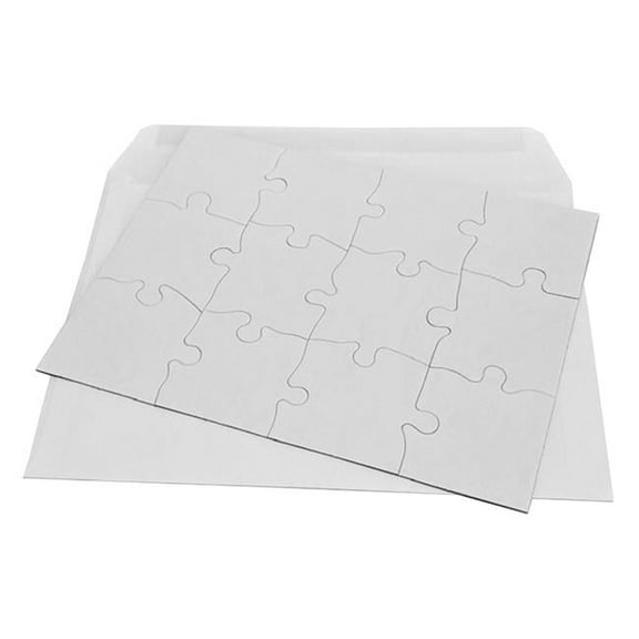 Inovart 2747 8 .5 x 11 in. Puzzle-It Blank Puzzles with Envelopes & 12 Puzzles Per Pack, White - 12 Piece