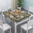 thumbnail image 3 of Autumn Camo Tree Branches Pattern Square Fitted Tablecloth with Elastic Edge,Square Table Cover,Washable Elastic Table Cover for Home Kitchen Party Decor 36"x36", 3 of 6