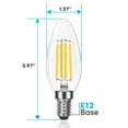 thumbnail image 4 of Luxrite Candelabra LED Light Bulbs 100W Equivalent 800 Lumens 7W B11 Dimmable Damp Rated UL Listed E12 24 Pack 2700K (Warm White), 4 of 5