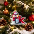 thumbnail image 4 of Mivyn Snowman Christmas Ornaments,3" Personalized Letter Ornaments for Christmas Tree, 2D Initial Ornament, Letter Ornament for DIY Hanging Xmas Decor, Gift for Family Friends, 4 of 6