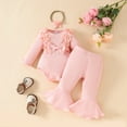 thumbnail image 2 of Girl Clothes 0 3 6 12 18 24 Months Rib Knit Romper Daisy Print Pants Headbands Baby Clothes Girls, 2 of 7
