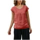 thumbnail image 1 of Vestidos Casuales Para Mujer, Blusas De Mujer De Moda Camiseta de lino holgada de manga corta sin mangas y hasta los hombros para mujer, 1 of 8