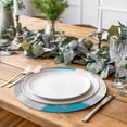 thumbnail image 2 of Blue Abstract Round 13 Inch Placemats Set of 4, Grey Geometric Oil Painting Vintage Gradient HeatResistant Non Slip Place Mats for Dining Table, Wipeable Braided Kitchen Table Mats for Housewarming, 2 of 9