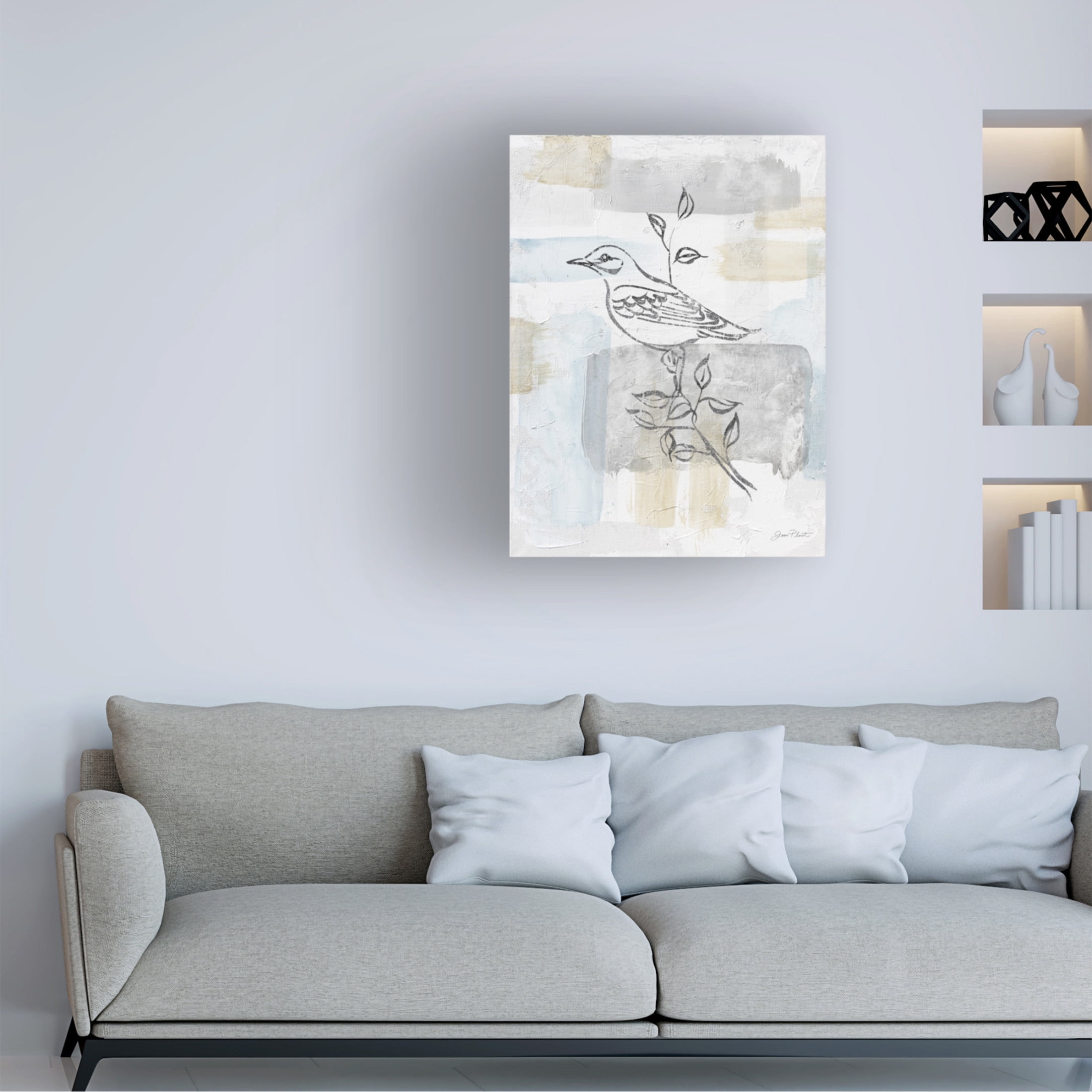 Canvas Wall Art - Jean Plout 'Washy Abstract Canvas B' Wall Art for Living Room, Bedroom, or Office Décor by Trademark Fine Art - 14 x 19 Inches