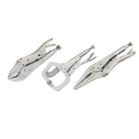 

3 Pieces Locking Pliers Long Nose Pliers Quick Release Kit Round Nose Pliers DIY