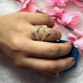 thumbnail image 2 of Crown White Diamond Ring Enhancer- Wedding Ring Guard- Gift For Her, 2 of 7