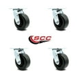 thumbnail image 2 of 5 Inch Polyolefin Wheel Swivel Caster Set with Ball Bearing Service Caster Brand, 2 of 2