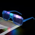 thumbnail image 5 of Ikohbadg Plastic Shutter Glasses Shades Sunglasses Eyewear Party Props Flashing LED Light up Slotted Shutter Sunglasses Shades Flashing Glasses for All Occasions Blue, 5 of 7