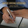thumbnail image 2 of Scriveiner Silver Chrome Ballpoint Pen - Stunning Luxury Pen with 24K Gold Finish, Schmidt Black Refill, Best Ball Pen Gift Set for Men & Women, Professional, Executive, Office, Nice, Fancy Pens, 2 of 9