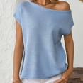 thumbnail image 2 of Sevevn Women's Off The Shoulder Sweater Tops Summer Short Sleeve Knit Casual Shirt 2025 Trendy Going Out Tops, 2 of 8