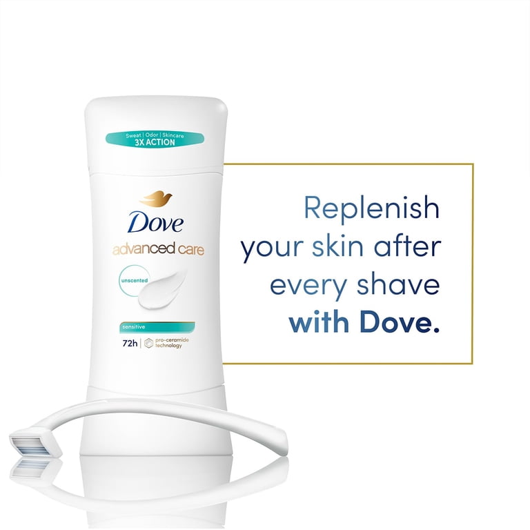 Dove, Antiperspirant Deodorant, Sensitive, Unscented, 3-Pack
