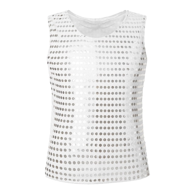 XASZHN Robe de Carnaval Décontractée à Paillettes pour Filles Garçons Sans Manches Argent_004 6-7 Ans