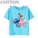 thumbnail image 3 of Camisetas de algodón para niños de moda de verano con múltiples estampados de manga corta y cuello redondo de Disney Stitch Anime, 3 of 5