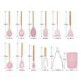 thumbnail image 4 of 12 PCS Silicone Kitchen Utensils Set – Heat Resistant BPA-Free Cooking Tools with Wooden Handles & Plastic Holder (Pink), 4 of 7