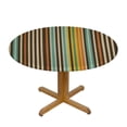 thumbnail image 3 of Orinice Stripes Fabric Colors Round Table Cover Stain Resistant Washable Indoor Outdoor Tablecloth Kitchen Dining Wedding Parties Waterproof 100% Polyester Fiber 42-46, 3 of 8