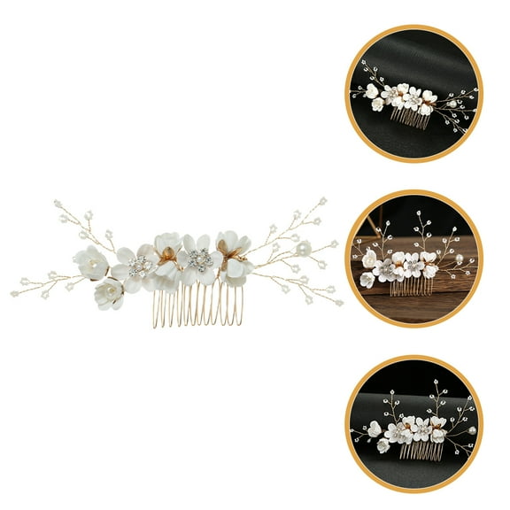 NICEXMAS Metal Hair Comb Rhinestone Comb Elegant Wedding Accessory for Bride 1Pack