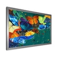 thumbnail image 2 of Designart 'Abstract Colour Butterflies On A Gree' Modern Framed Art Print, 2 of 4