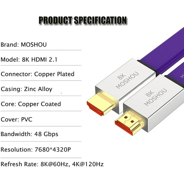 Moshou hdmi 2.1 cable hot sale