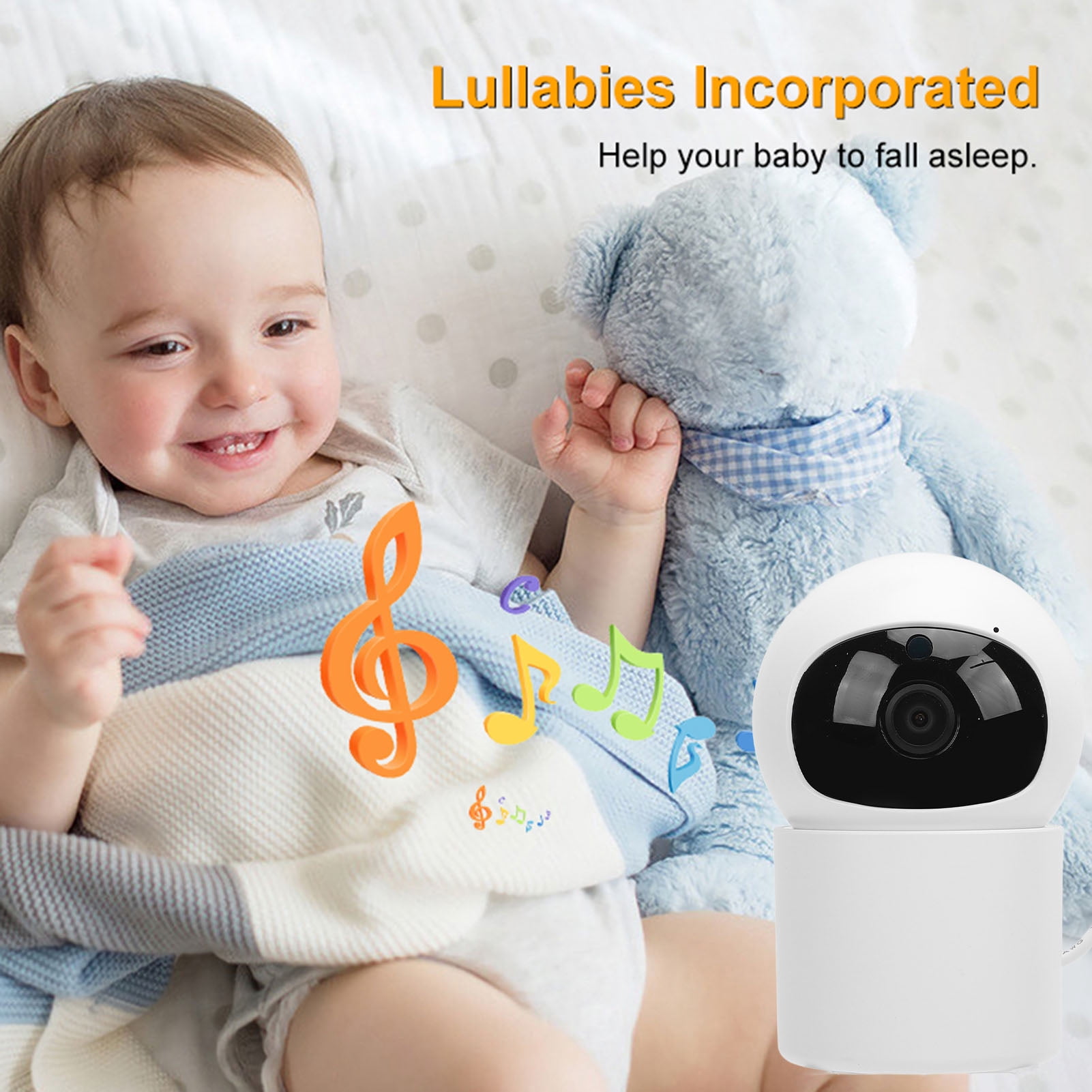Riousery Baby Monitor with 4.3 Inch LCD Screen, Video Baby Camera 1080p with Two-Way Intercom, Infrared Night Vision, Breath & Sound Detection for Infant Safety, 4.3 inches / 10.9 cm