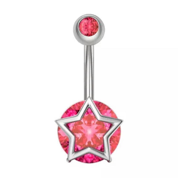 HOOUN Body Piercing Jewelry Fashion Drop Dangle Belly Heart Navel Ring Ball Clip -1