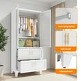 thumbnail image 6 of Jopath Metal Wardrobe Closet,71" Tall Armoire Wardrobe Cabinet 2 Drawers and Hanging Rod,Clothes Storage Organizer Cabinets for Bedroom,Office,Living Room,White, 6 of 8