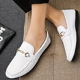 thumbnail image 4 of CHICVOMEY Men's Loafers & Slip-Ons Loafers for Men Loafers Patent Leather Oxford Dress shoes Classic Gold Buckle Business Party Prom Club, 4 of 7