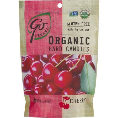 Go Organic Hard Candy - Cherry, 3.5 Ounce Bag