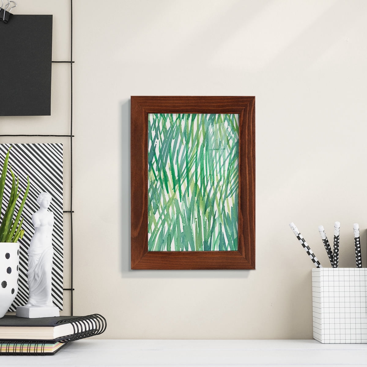 Just Grass I - Framed Print w/glass - Chestnut