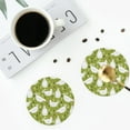 thumbnail image 4 of Lsque Lovely Chickens Pattern 4" Drink Coasters Set of 4, PVC Leather Absorbent Coasters, Table Coaster Set Decorative Coffee Cup Coasters Housewarming Gift -Round Shape, 4 of 6