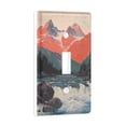 thumbnail image 2 of Yayeee Toggle Light Switch Wall Plate 1-Gang 4.5"x2.7" Home Decorative Outlet Cover, Mountains at Dawn, 2 of 7
