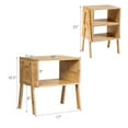 thumbnail image 2 of Costway Set of 2 Bamboo Nightstand Stackable Sofa Table Bedside Table with Storage Shelf, 2 of 10