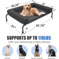 thumbnail image 5 of Elevated Dog Bed for Large Dogs, Cooling Raised Dog Cot with Bolsters, Breathable Pet Bed for Outdoor, 47.75" x 31", Black, 5 of 14
