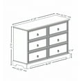 thumbnail image 5 of Dtwnek Modern 6 Drawer Dresser with Handle, Chest of Drawers Wooden Storage Cabinet for Bedroom, Living Room, Office, White, 5 of 11