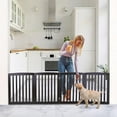Freestanding Pet Gate for Dogs 4 Panels Indoor Foldable Dog Fence for