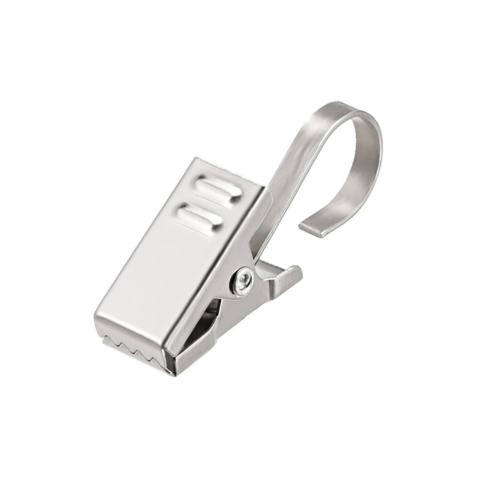 Curtain Clips with Hooks Stainless Steel Silver Tone 10 Pack Walmart