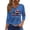 Blue, variant on 250 Anniversary USA Shirt Women USA 250th Anniversary Shirt Henley V Neck 3/4 Sleeve Patriotic American Flag Tops 1776-2026 Tshirt