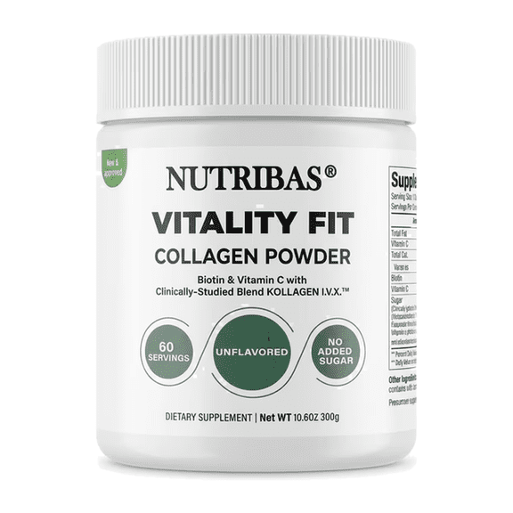 NUTRIBAS Multi Collagen Protein Powder, Coffee Creamer, For Whole Body Support, Women Men, Unflavored, 10.6 oz