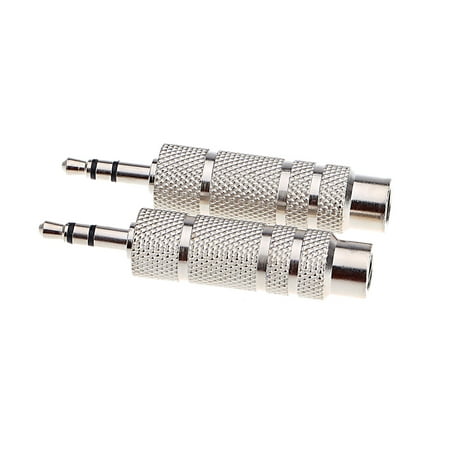 Pair of Audio Jack Adapter Convertor Stereo Plug Socket for Electric Guitars Microphone Headphone 3.5mm Male 6.5mm