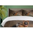 thumbnail image 4 of Ambesonne Dog Duvet Cover Sets, Young German Shepherd Autumn, 2-King, Sepia Grey, 4 of 7