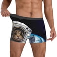 thumbnail image 2 of Kdxio Men's Boxer Briefs with Cat Astronaut Print - Comfortable and Breathable Underwear for Everyday Wear, 2 of 7