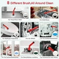 thumbnail image 4 of Brosse Électrique Rotative Compatible pour Batterie Milwaukee 18V, Brosse de Nettoyage Sans Fil 8-en-1 et Brosse à Récurer Alimentée par Batterie 1000 Tr/min avec Rallonge Réglable pour Salle de Bain, Cuisine, Voiture, Plancher (Sans Pile, 4 of 7