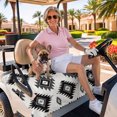 thumbnail image 3 of Golf Cart Seat Covers for 2 Seater, Black Aztec Soft Microfiber Cart Seat Towel Blanket, Ethnic Southwest Boho Farmhouse Absorbent Breathable Non Slip Bench Seats Protector for Golf Course 51"x31", 3 of 8
