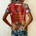 thumbnail image 4 of longantii 4th Of July Womens Shirts Modern Fit Blouses Fashion V-Neck Short Sleeves Tees 1776-2026 Floral Printed Summer Outfits Blue 2XL, 4 of 4