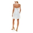 thumbnail image 2 of CITY STUDIO Womens White Lace Zippered Spaghetti Strap V Neck Mini Evening Fit + Flare Dress Juniors 7, 2 of 3