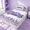 thumbnail image 3 of Erosebridal Cute Lavender Zipper Queen Comforter Set with Fitted Sheet and 2 Pillowcases, Botanical Floral Zipper Bedding Set, Gray Reversible, Violet White, Gray Reversible, 3 of 7